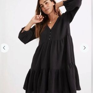 Madewell dark gray Long Sleeve Lightspun Dress